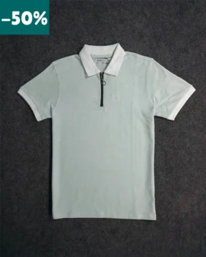 SkyBlue Zip Polo T-Shirt