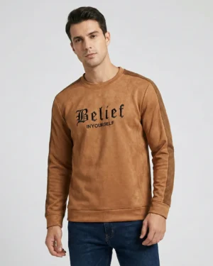 Cocoa Brown Suede Sweatshirt