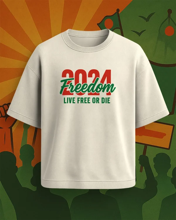 2024 Freedom Drop Shoulder Tee – “Live Free or Die”