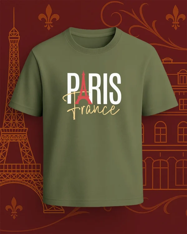 "Paris France" Graphic Tee – Eiffel-Inspired Elegance