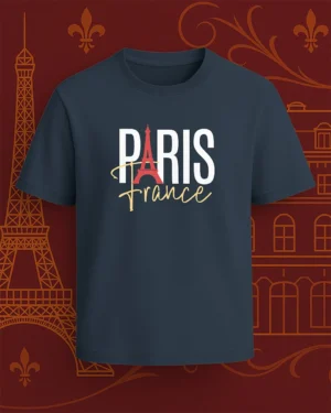 "Paris France" Graphic Tee – Eiffel-Inspired Elegance