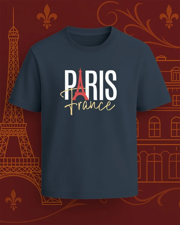 "Paris France" Graphic Tee – Eiffel-Inspired Elegance