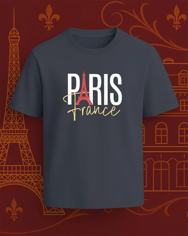 "Paris France" Graphic Tee – Eiffel-Inspired Elegance