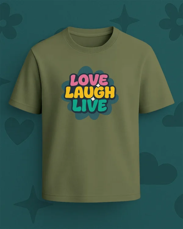Love Laugh Live Retro Graphic T-Shirt