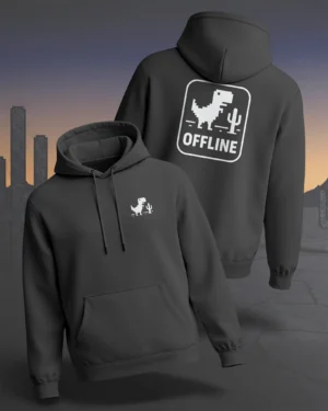 OFFLINE T-Rex Runner Graphic Hoodie – Black
