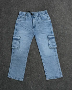 Alternative view of Premium Cargo Baggy Pant – Denim Blue