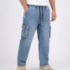 Premium Cargo Baggy Pant – Denim Blue