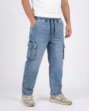 Premium Cargo Baggy Pant – Denim Blue