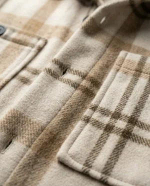 Alternative view of Beige Plaid Flannel Shacket