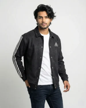 Adidas Men’s Classic Stripe Button-Up Jacket