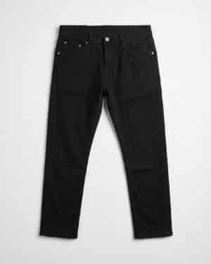 Men’s jet black jeans with clean finish