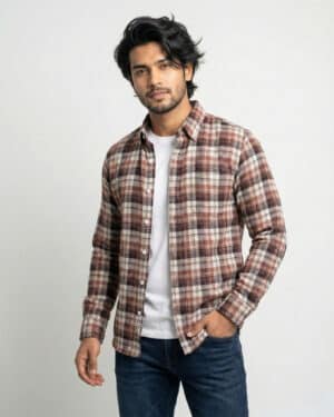 Brown Check Shirt – Lightweight Cotton Blend