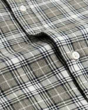 Alternative view of Grey Check Shirt – Lightweight Cotton Blend