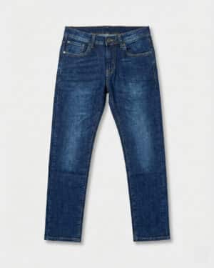 Dark indigo regular fit denim jeans front view