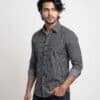 Men’s Black Pinstripe Casual Shirt