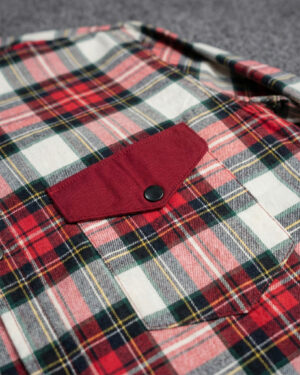 Men’s Red Plaid Check Casual Shirt (Full Sleeve)