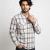 Coastal Grid Plaid Casual Shirt