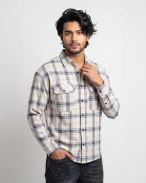 Coastal Grid Plaid Casual Shirt