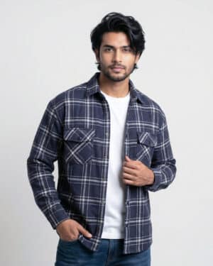 Midnight Grid Check Overshirt