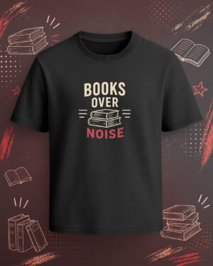 Books Over Noise T-Shirt (Regular Fit) – Black