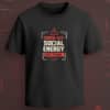 Black regular-fit T-shirt with “Error 404 Social Energy Not Found” cream and red tech-inspired warning graphic.